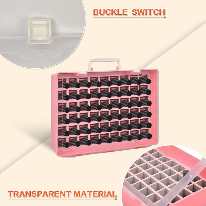 ALCYON Universal Nail Polish Holder & Organizer Contains 54 Bottles for Gellen, for Beetles, for Sally Hansen, for OPI, for Essie and Other Fingernail Polish (ONLY A CASE)-Pink - Image 2