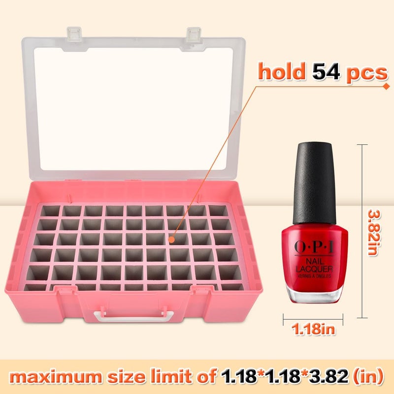 ALCYON Universal Nail Polish Holder & Organizer Contains 54 Bottles for Gellen, for Beetles, for Sally Hansen, for OPI, for Essie and Other Fingernail Polish (ONLY A CASE)-Pink - Image 3