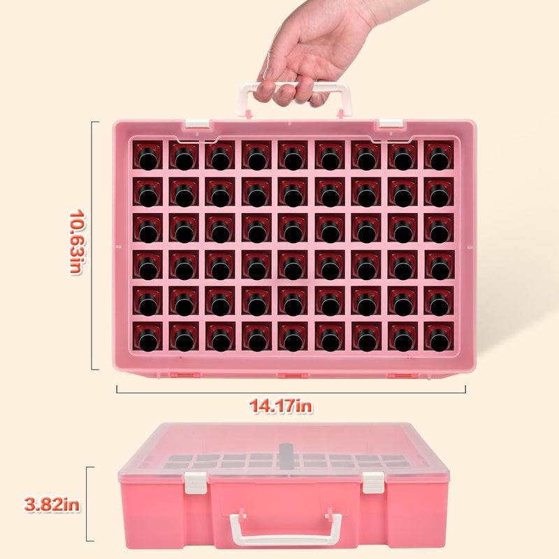 ALCYON Universal Nail Polish Holder & Organizer Contains 54 Bottles for Gellen, for Beetles, for Sally Hansen, for OPI, for Essie and Other Fingernail Polish (ONLY A CASE)-Pink - Image 5