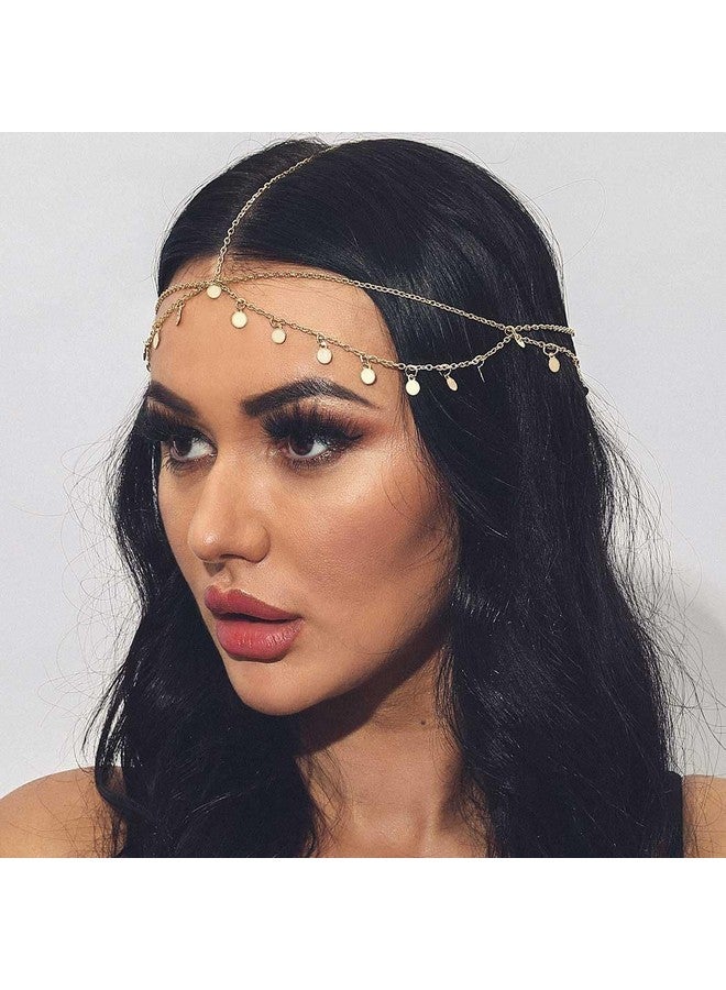 كاسدري سلسلة رأس من الترتر من كاسدر، قطعة رأس ذهبية، سلاسل شعر، زي مهرجان، عصابة رأس، إكسسوارات شعر للنساء - Image 3