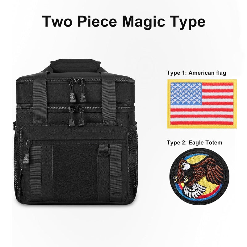 Gafetrey Expandable Large Tactical Lunch Box for Adults, Heavy Duty Durable Lunch Cooler Bag with MOLLE Lunch Pail for Work Camping Fishing Picnic (Black, 16L) - Image 4