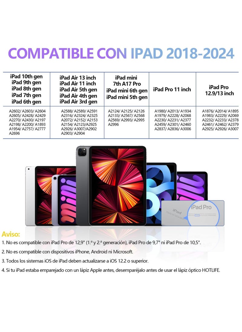Generic - Stylus Pen for iPad 10/9/8/7/6th Generation, iPad Air 5/4/3rd Generation, iPad Mini 6/5th Generation, iPad Pro 12.9/11th Generation, with Tilt and Palm Rejection, Stylus Pen with Magnetic Adsorption for iPad 2018-2022. - Image 1