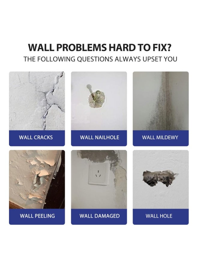 2 Pack Drywall Repair Kit, Wall Mending Agent,Wall Spackle with Scraper, Wall Surface Hole Fill Quick and Easy Solution - Image 2