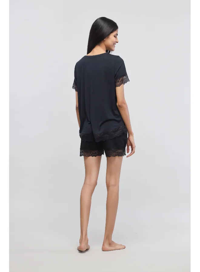NeceSera Delicate Black Lace Top