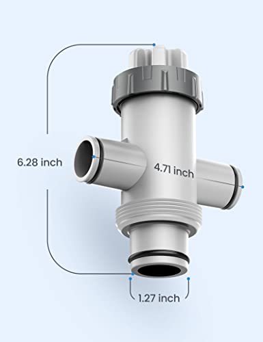 POOLHACKER Pool Fittings Dual Split Hose Plunger Valve, Pool Parts Replacement Shut-Off Valve with Dual inlets for Above Ground Pool - Image 4