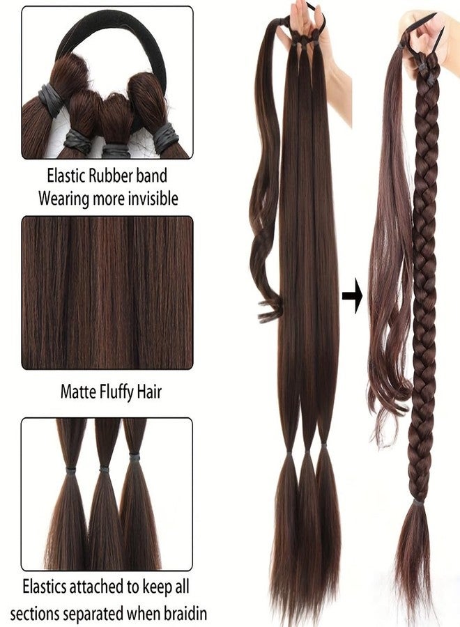 Chanderkash Long Braid Ponytail Extension - 24" Straight Sleek Wrap Around Synthetic Hairpiece for Women & Girls | Natural Look Braid Hair Extensions - Image 4