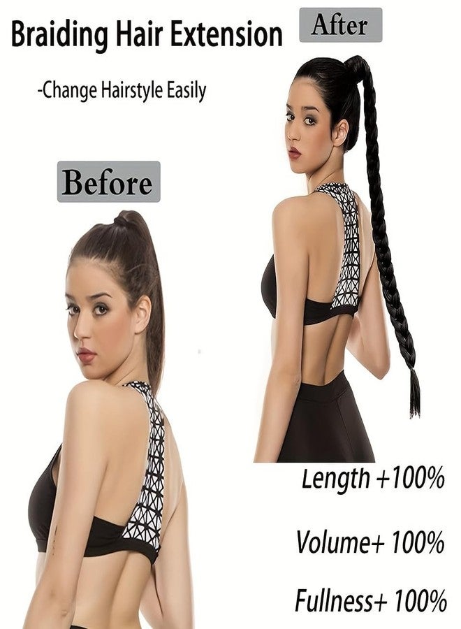 Chanderkash Long Braid Ponytail Extension - 24" Straight Sleek Wrap Around Synthetic Hairpiece for Women & Girls | Natural Look Braid Hair Extensions - Image 5