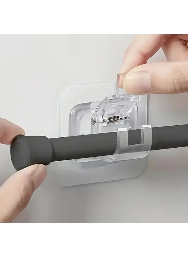 12 قطعة من حوامل قضبان الستائر ذاتية اللصق، لا تحتاج إلى حفر، متينة، حل تعليق خالٍ من التلف - Image 1