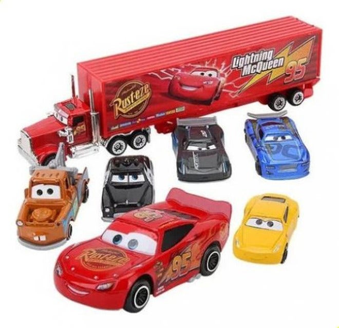 New 7-Piece Friction Lightning Cars Toy for Kids