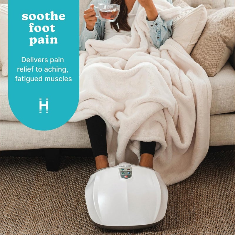 HoMedics مدلك القدمين هوميدكس شياتسو إير 20 مع حرارة مهدئة وضغط هوائي إيقاعي 3 تحكمات مخصصة وشدات بطانة قابلة للغسل تدليك في المنزل يريح القدمين 3 خيارات سرعة - Image 2