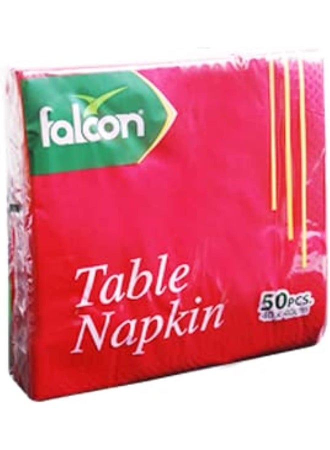 Falcon مناديل ورقية حمراء قابلة للتصرف 33 × 33 سم (1 عبوة × 50 ورقة) - Image 1