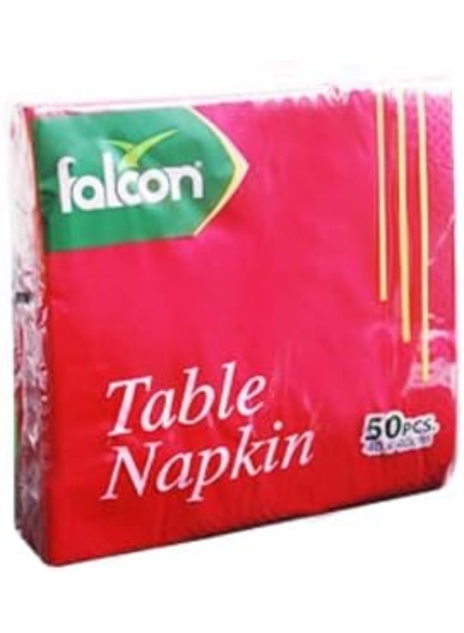 Falcon مناديل ورقية حمراء قابلة للتصرف 33 × 33 سم (1 عبوة × 50 ورقة) - Image 3