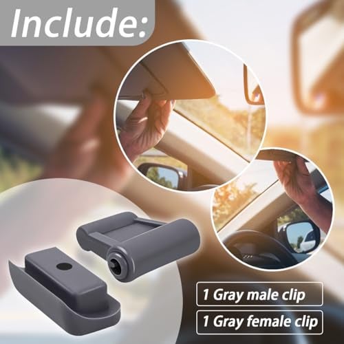 XTPTFABS 1078110141 Gray Sun Visor Clip Fits for 1972-1989 Mercedes Benz R107 SL W107 280SL / 300SL / 350SL / 380SL / 450SL / 560SL(1SET Gray) - Image 4
