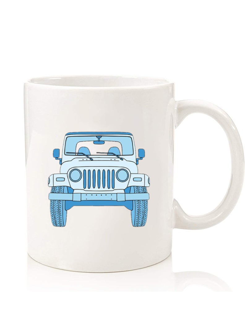 Theodor Premium Quality Two Sided Printed Coffee Mug Tea Cup For Home Office, Kids Men Women Jeep - Image 1