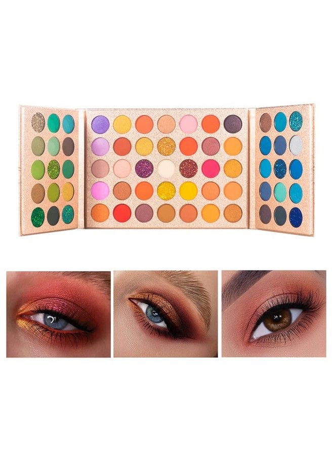 VERONNI 65 Colors Professional Eyeshadow Palette ，Highly Pigmented Glitter Metallic Shimmer Matte Makeup Palettes Ultra Blendable Nude Bright color Natural board Make Up Palletes（Rose Gold） - Image 2