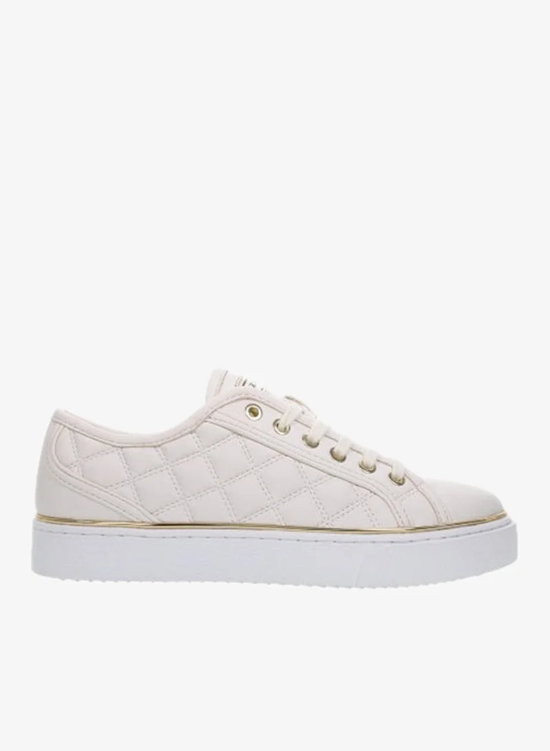 Lumberjack WARM WHITE Lumberjack Women’s Cream Quilted Platform Sneaker with Gold Trim – Trendy Low‑Top Shoe for Women | Best Price UAE