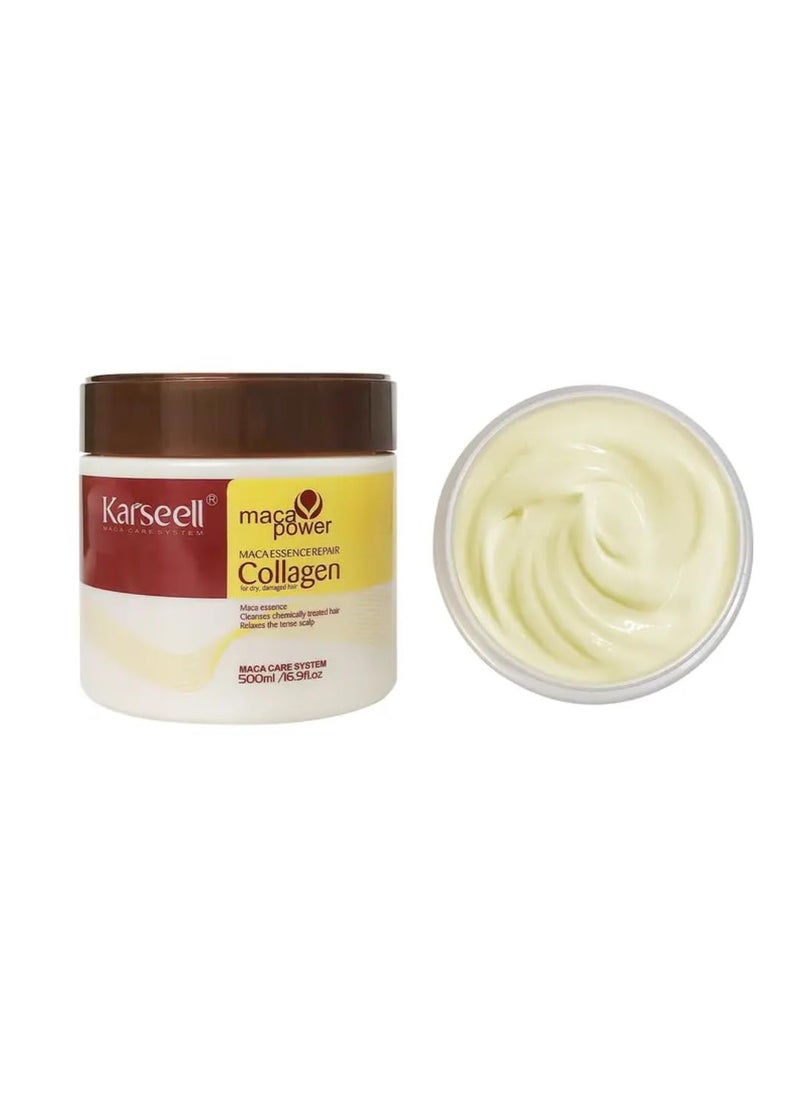 Karseell Karseell Collagen Hair Treatment Deep Repair Conditioning Argan Oil Collagen Hair Mask Essence for Dry Damaged Hair All Hair Types 500ml  - Image 2