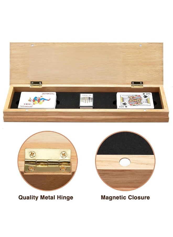 Vamslove Magnetic Cribbage Board 15'' Wooden Folding 3 Track Game Set, w/Instruction, Storage Slots for 2 Playing Cards/Pegs, Card Games for Travel Family Night  - Image 2