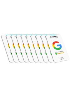 Pack of 10 Zad Rev. Google Reviews NFC Card from (Zad Surf) allowing you boosting reviews iOS and Android