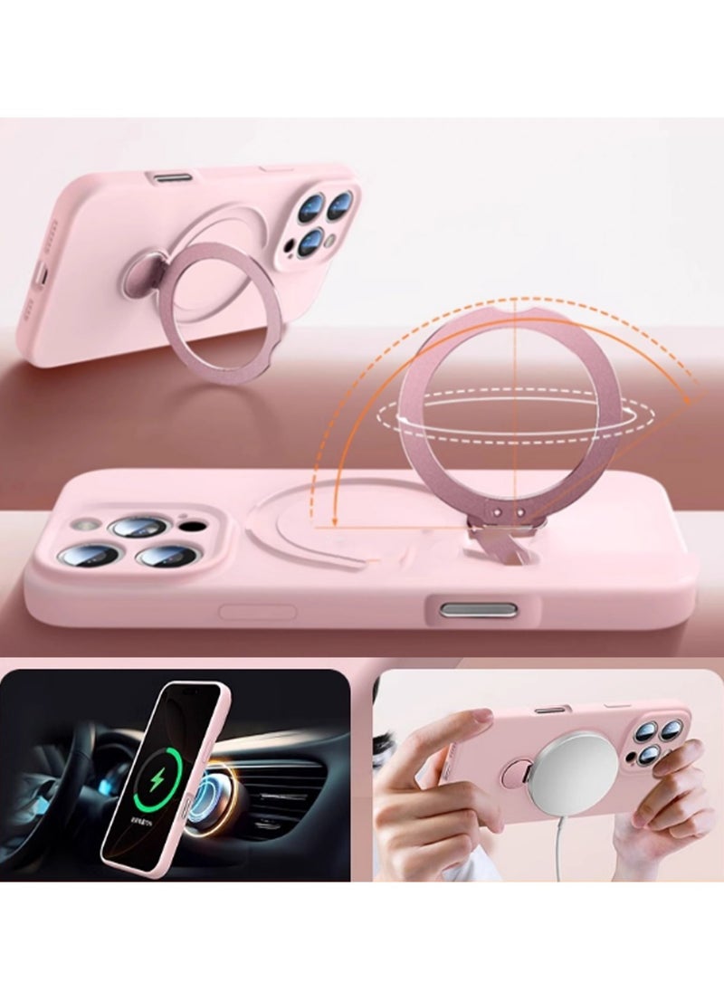 Generic - Navy Iphone 16 Magsafe Clear Frosted Rotating Magnetic Holder Phone Case Magnetic Back Cover, Ultra-Thin Phone Case With Strong Magnets For Apple 16 (2024) - Image 1