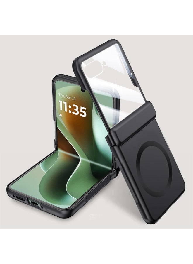 general Magnetic Case for MOTO RAZR 60 Ultra Case [Built-in Screen Protector] [Support Wireless Charging] Micro-Frosted Skin-Friendly Hinge Protection Shockproof Cover - Image 1