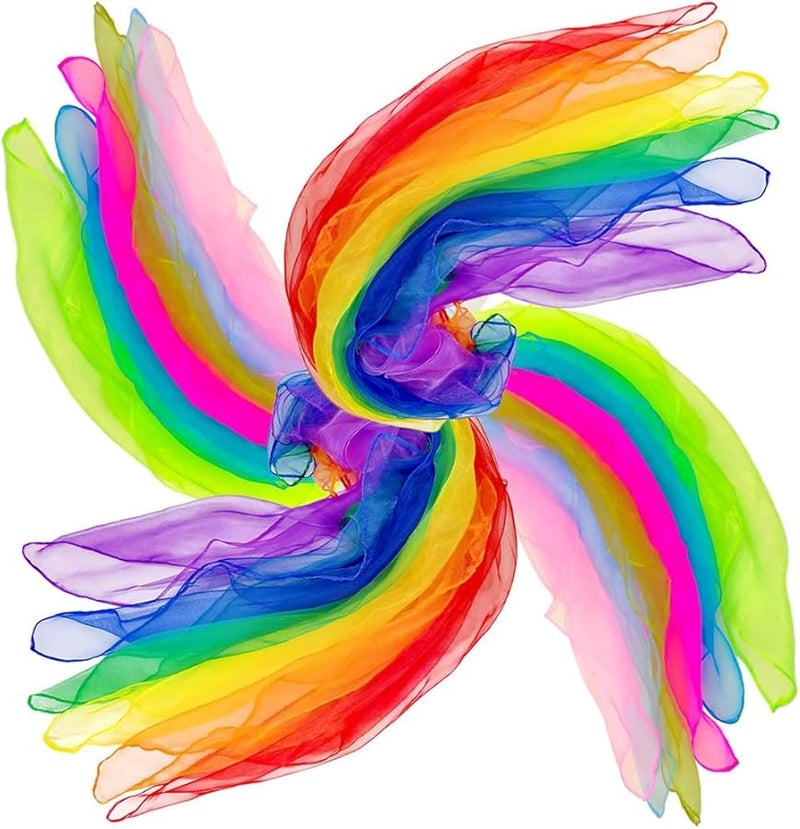 24 قطعة 12 لون من أوشحة الخفة للأطفال الصغار أنشطة رقص وحركة وموسيقى وألعاب - Image 1