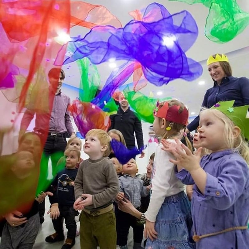 24 قطعة 12 لون من أوشحة الخفة للأطفال الصغار أنشطة رقص وحركة وموسيقى وألعاب - Image 5