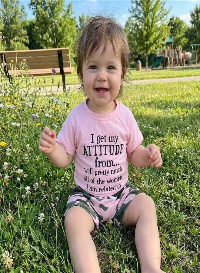 Fernvia Toddler Girls Clothes 1T 2T 3T 4T 5T Summer Outfits Baby Kids Short Sleeve T-Shirt Tops & Camouflage Shorts Sets (B-Pink, 18-24 Months) - Image 3