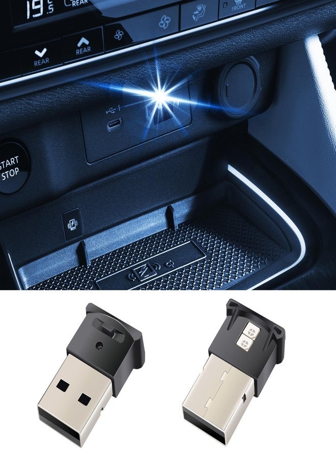 BFXM 2 PCS Mini USB LED Car Light, DC 5V Intelligent Interior Car Lights, Atmosphere Lamp for Car, Plug-in USB A Interface, Suitable for Car, Laptop Keyboard, Home Office, Adjustable Brightness (8 Color - Image 1