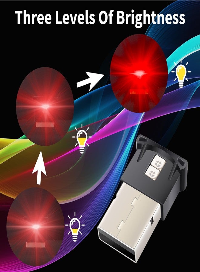 BFXM 2 PCS Mini USB LED Car Light, DC 5V Intelligent Interior Car Lights, Atmosphere Lamp for Car, Plug-in USB A Interface, Suitable for Car, Laptop Keyboard, Home Office, Adjustable Brightness (8 Color - Image 4