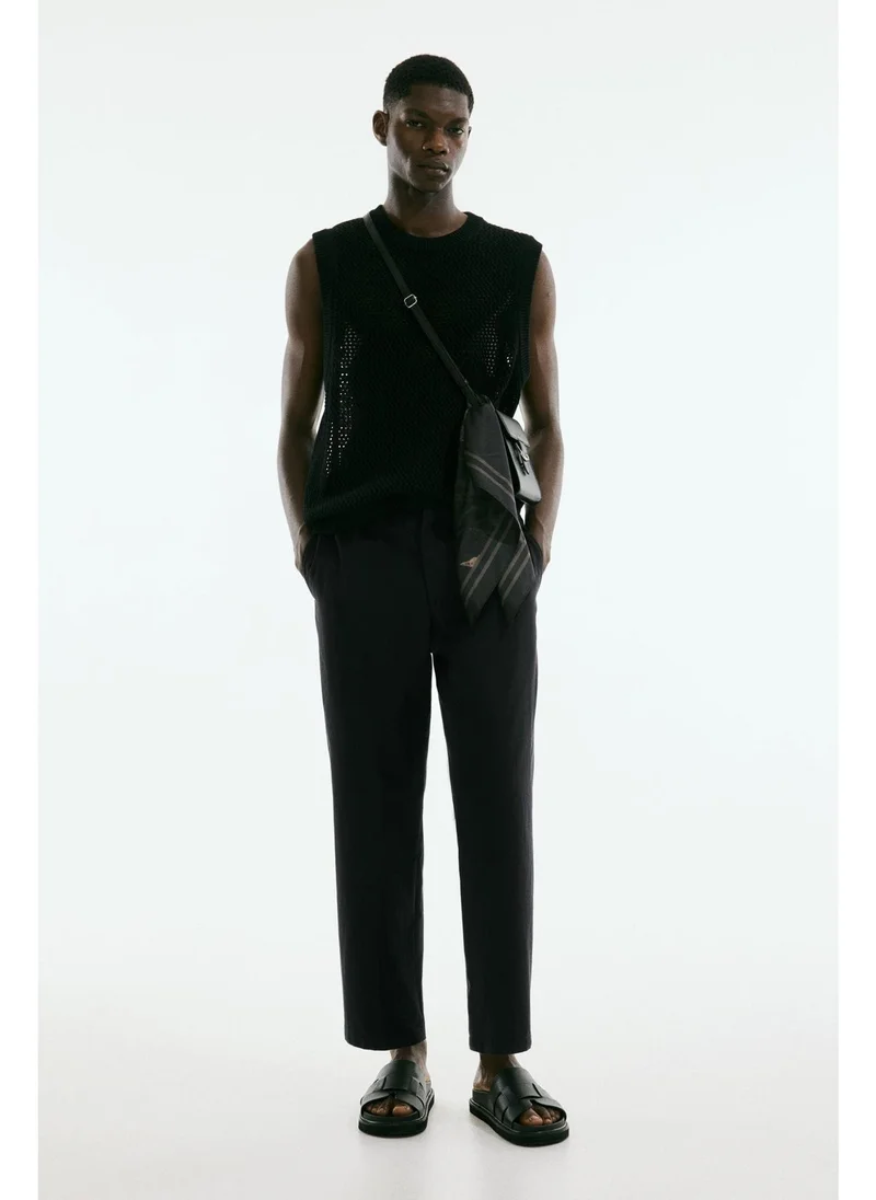 H&M Relaxed Fit cotton-blend twill trousers