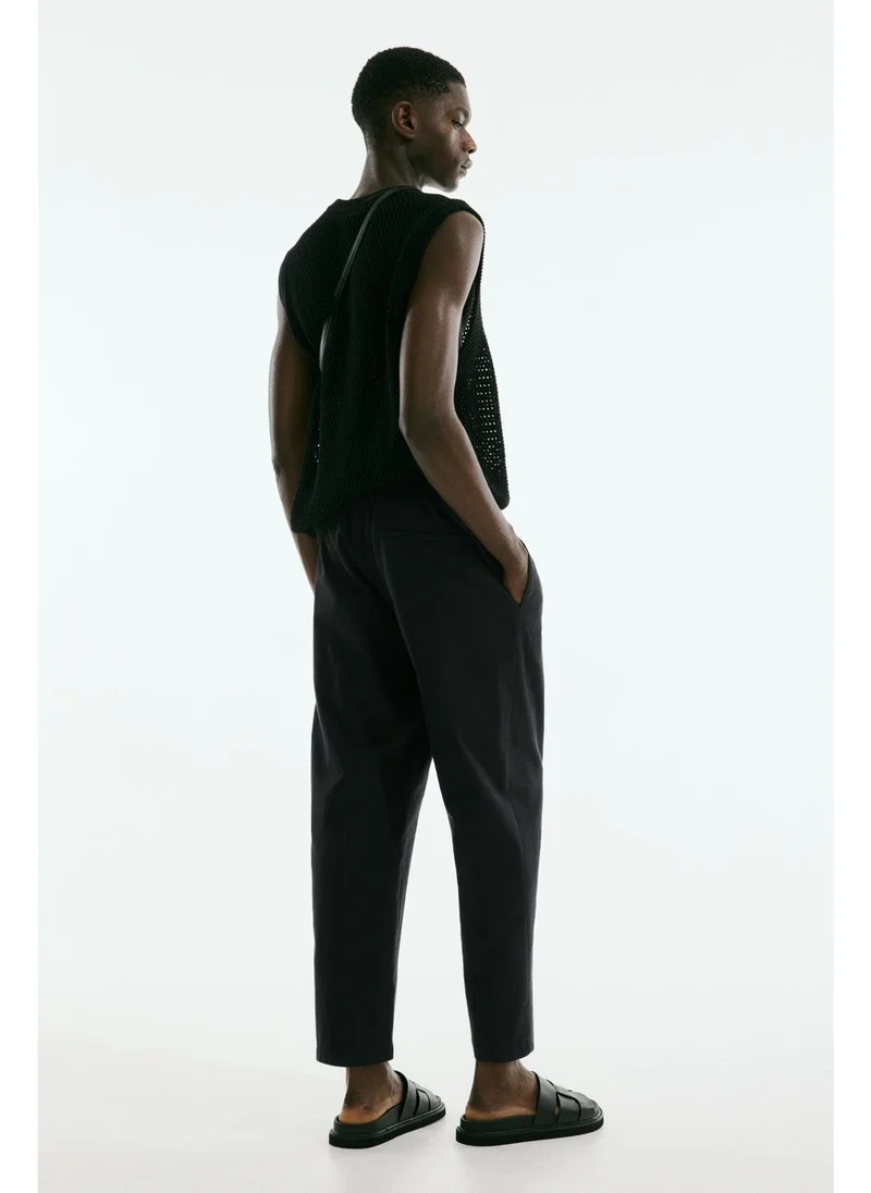 H&M Relaxed Fit cotton-blend twill trousers