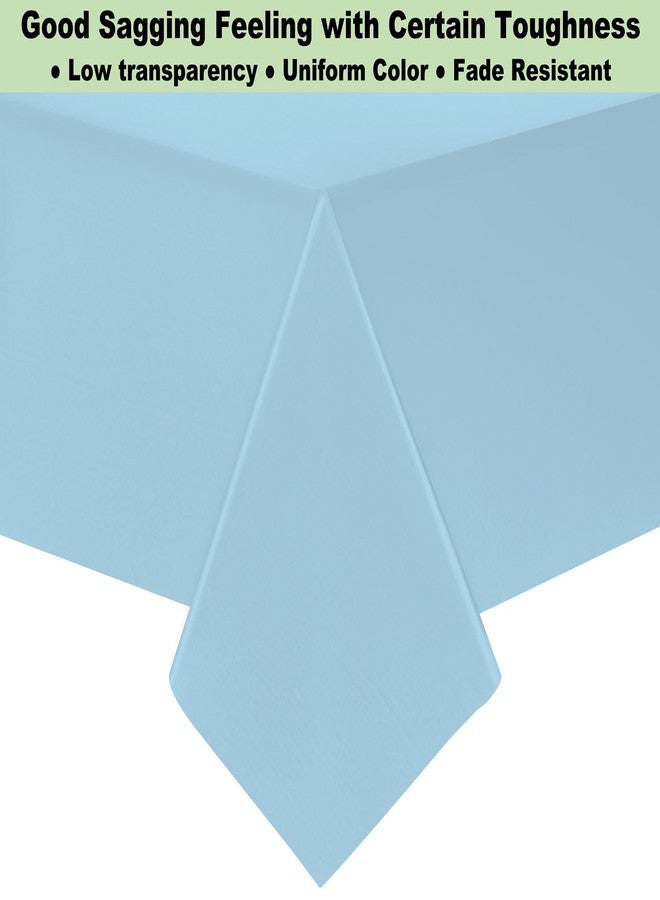 rebdng Plastic Light Sky Blue Tablecloths 3 Pack Disposable Table Covers 54" x 108" Powder lt Blue Table Cloths for Gender Reveal Parties Baby Shower Engagement Wedding, Fits 6 to 8 Foot Rectangle Tables - Image 3