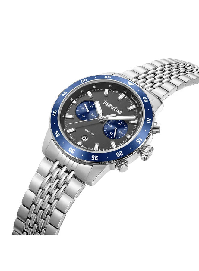 تمبرلاند Parkman Charcoal Dial Stainless Steel Bracelet Multifunction Watch for Men, 44mm