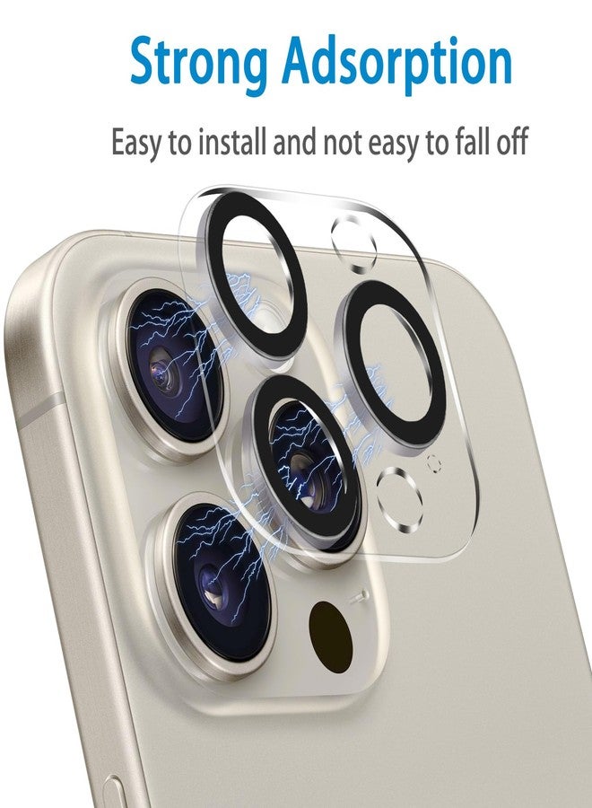 Dengduoduo 【3 Pack】Dengduoduo Tempered Glass Camera Lens Protector for iPhone 15 Pro 6.1" & iPhone 15 Pro Max 6.7", Ultra HD, 9H Hardness, Anti-Scratch, Case Friendly, Easy to Install [No Affect on Night Shots] - Image 4
