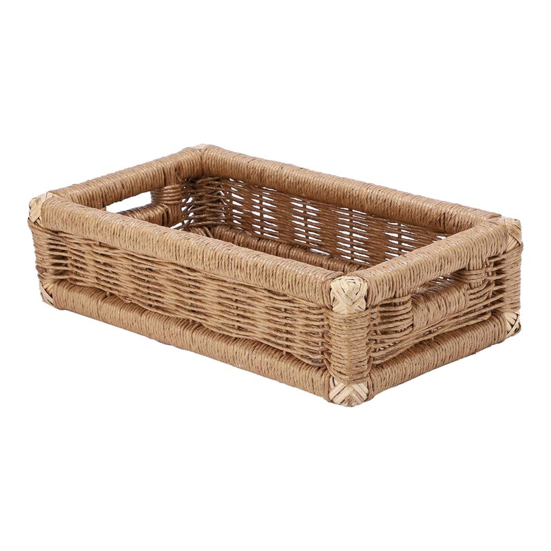 Akway AKWAY Wicker Basket for keeping cloths, storage basket, bin organizer for toiletry, kitchen utilites cosmetic towels bathroom and kitchen organizer bamboo basket (16 L x 9 W x 4.5H) NATURAL  - Image 5