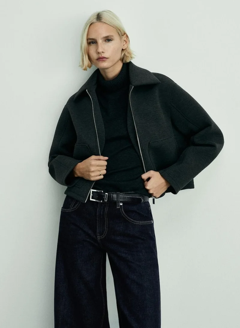 MANGO Low-Rise Rinse-Wash Wideleg Jeans