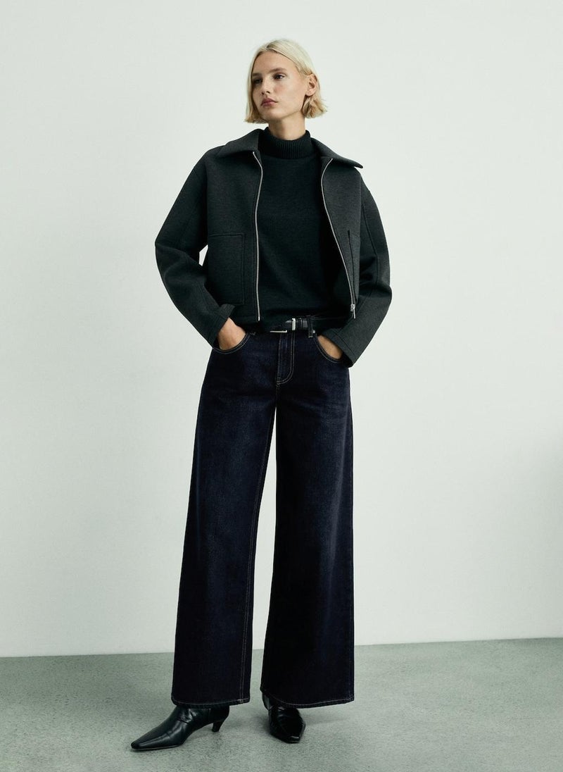 MANGO Low-Rise Rinse-Wash Wideleg Jeans  - Image 4