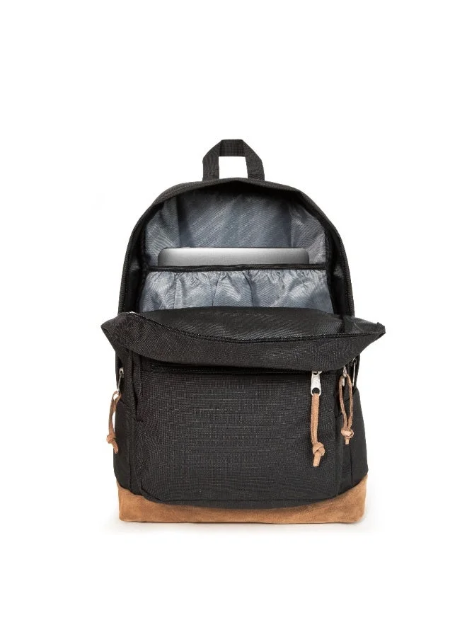 Jansport JanSport Right Pack Backpack, Black, 15-Inch Laptop Sleeve, Suede Leather Bottom, Spacious Main Compartment, Water Bottle Pocket