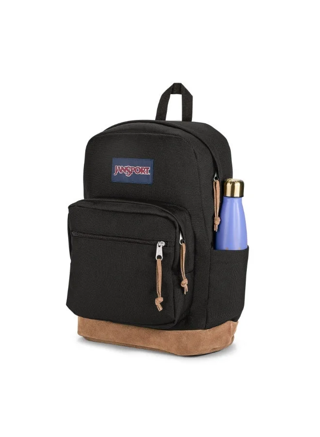 Jansport JanSport Right Pack Backpack, Black, 15-Inch Laptop Sleeve, Suede Leather Bottom, Spacious Main Compartment, Water Bottle Pocket