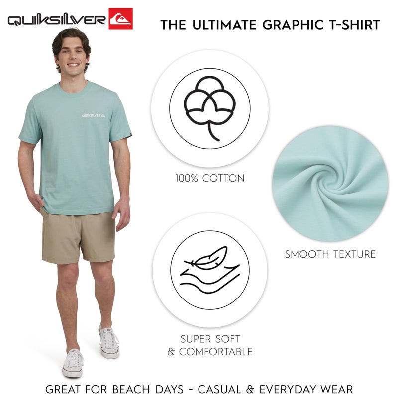 Quiksilver Men's Regular Fit Premium Soft Cotton Tee Short Sleeve T-Shirt, Jade Grey, XX-Large - Image 3