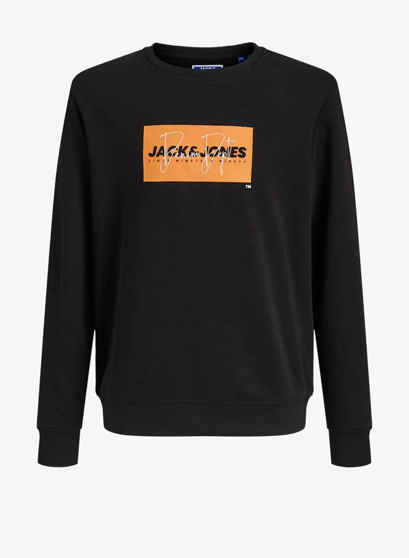 جاك وجونز جونيور سويت شيرت أطفال مطبوع بياقة دائرية