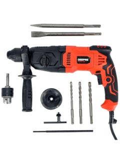 GEEPAS 26mm Rotary Hammer, Hammer With SDS Plus, GRH2610-240 | 4 Function And Adjustable Soft Grip Handle | Point And Flat Chisel | Heavy Duty Rotary Hammer Drill  - Image 1