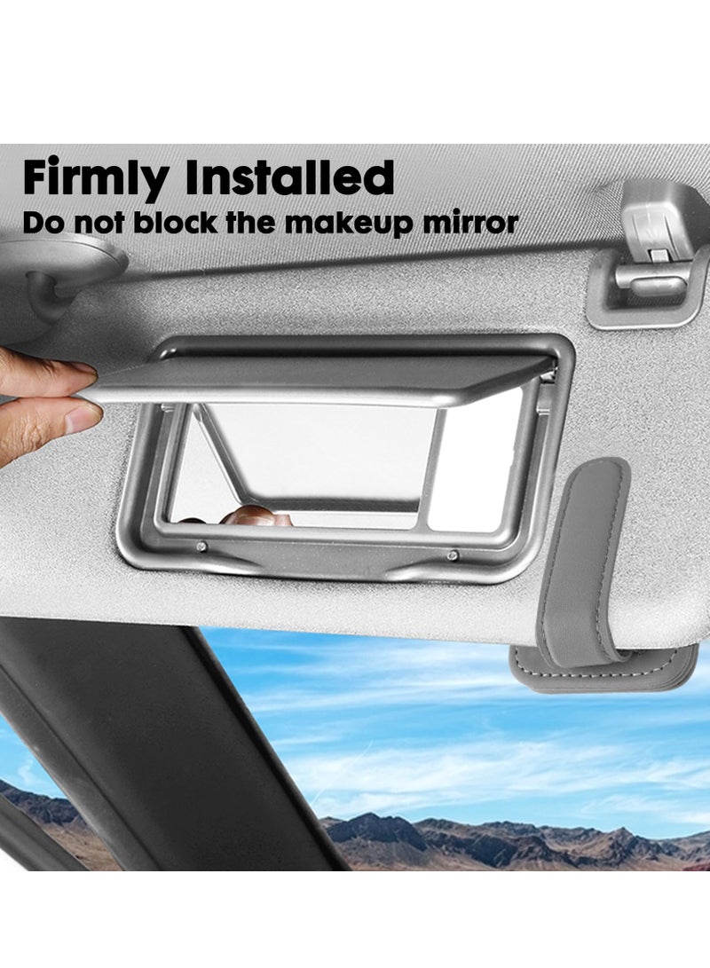 SYOSI 2 Pack Sunglasses Holders for Car Visor, Magnetic Leather Sunglasses Holder and Ticket Card Clip, Glasses Eyeglass Hanger Clip for Car, Car Visor Accessories - Image 3