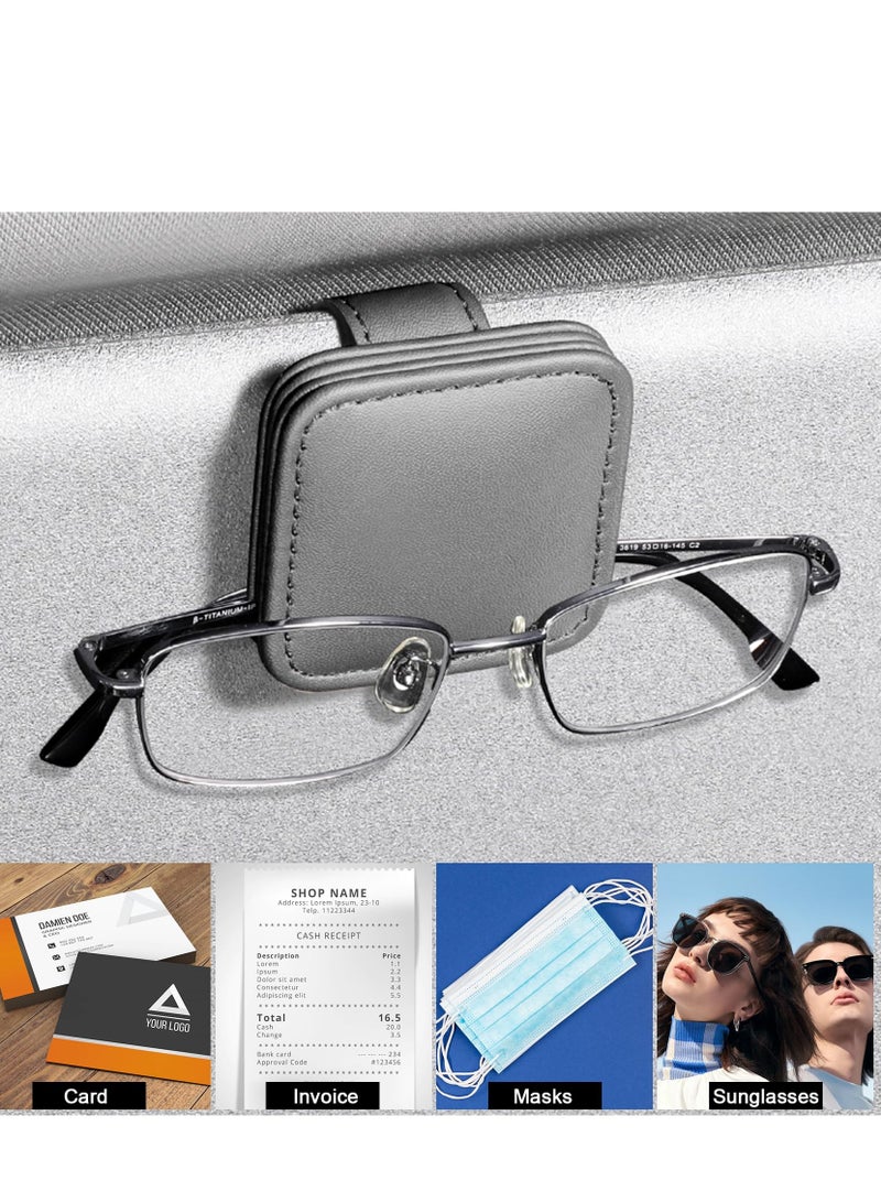 SYOSI 2 Pack Sunglasses Holders for Car Visor, Magnetic Leather Sunglasses Holder and Ticket Card Clip, Glasses Eyeglass Hanger Clip for Car, Car Visor Accessories - Image 4