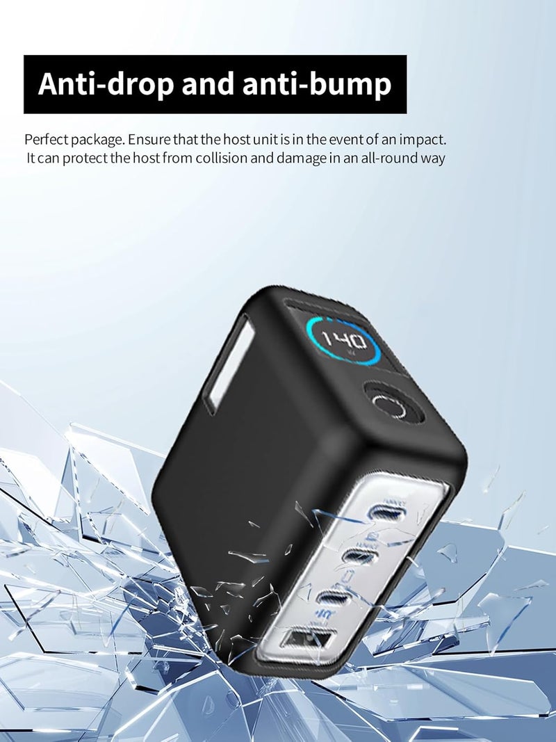 WUNIAK Case for Anker Zolo 140W Charger (A2697), Soft Silicone Protective Portable Scratch Shock Resistant Shell，Black - Image 5