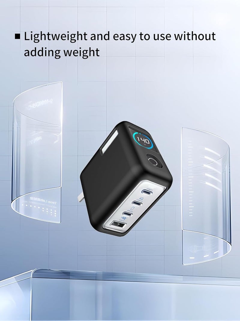 WUNIAK Case for Anker Zolo 140W Charger (A2697), Soft Silicone Protective Portable Scratch Shock Resistant Shell，Black - Image 4