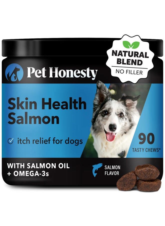 PETHONESTY - Skin Health Salmon Chews - Itch Relief for Dogs, Omega 3 Fish Oil for Dogs, Natural Salmon Oil for Dogs Chews for Healthy Skin & Coat, May Reduce Shedding, Dog Fish Oil Supplements - 90 Ct - Image 1