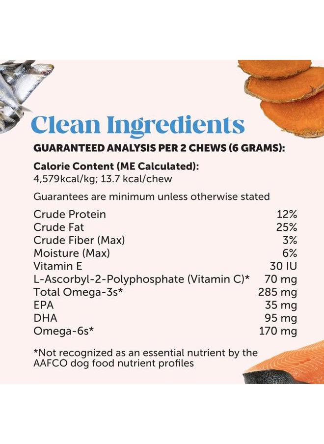 PETHONESTY - Skin Health Salmon Chews - Itch Relief for Dogs, Omega 3 Fish Oil for Dogs, Natural Salmon Oil for Dogs Chews for Healthy Skin & Coat, May Reduce Shedding, Dog Fish Oil Supplements - 90 Ct - Image 1