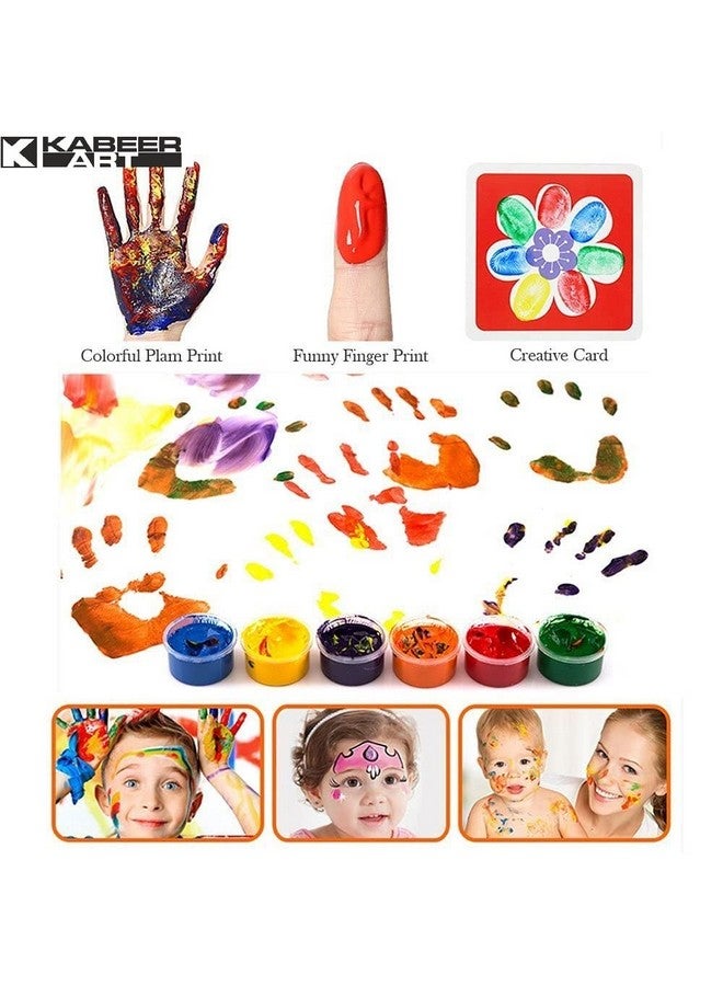 كبير آرت مجموعة كابير آرت من 6 زجاجات طلاء أصابع غير سامة سعة 30 مل بألوان ناعمة وسهلة الخلط والغسل والتجفيف، متعددة الألوان - Image 5